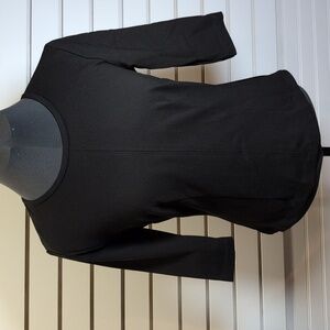 CHLOE KRISTYN  ~ Julia Ponte Half Sleeve Blouse Size M Black EUC